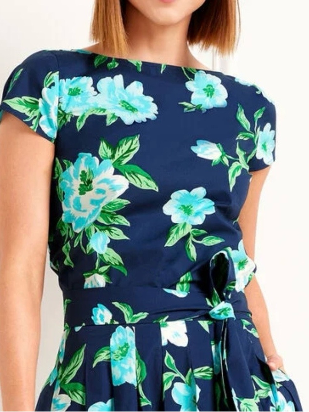 Talbots Poplin Bateau Neck Top